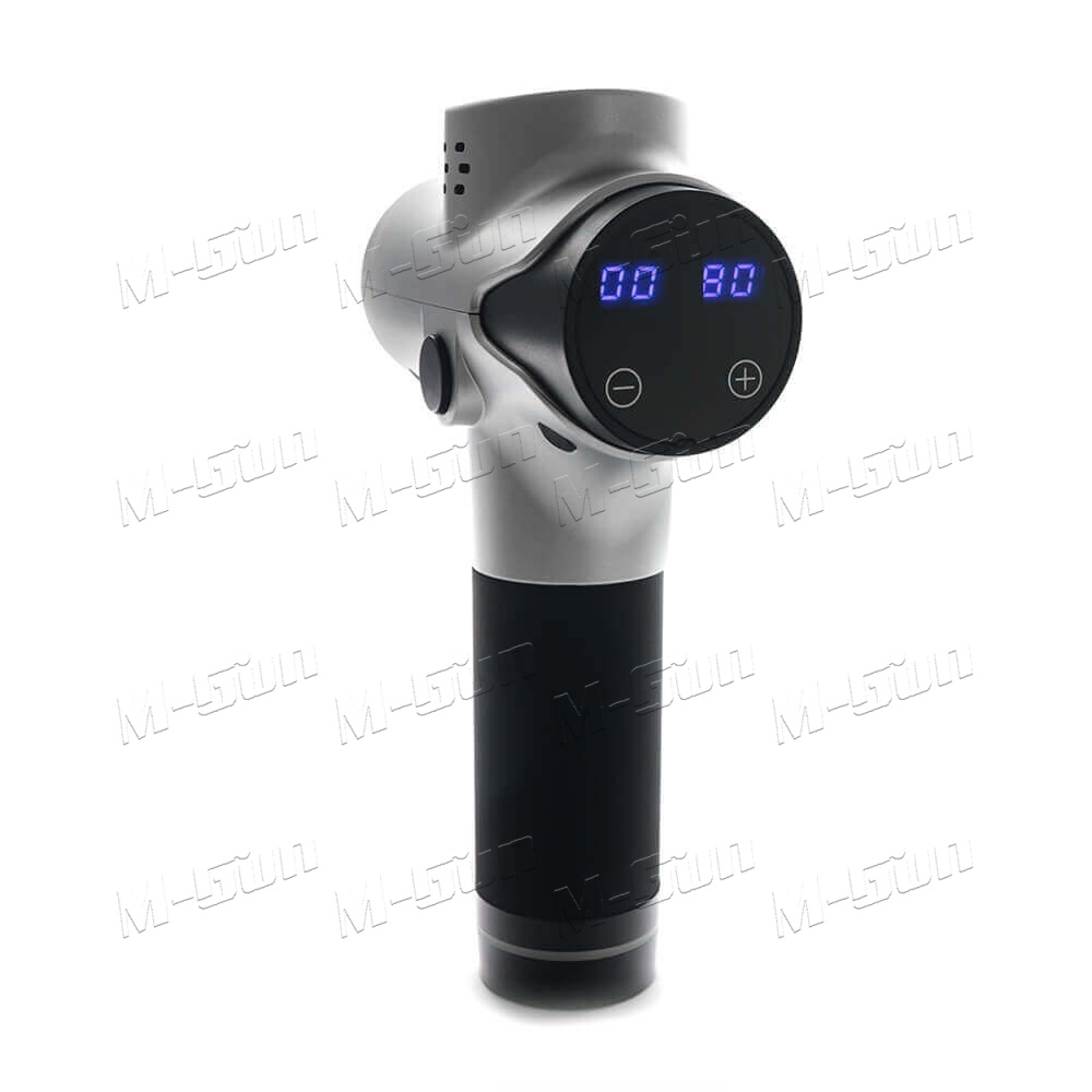 Купить перкуссионный массажер Massage Gun EM03 24V, 1500 MAh (серебристый)  в Барнауле по цене 4690 рублей в «M-Gun.ru»